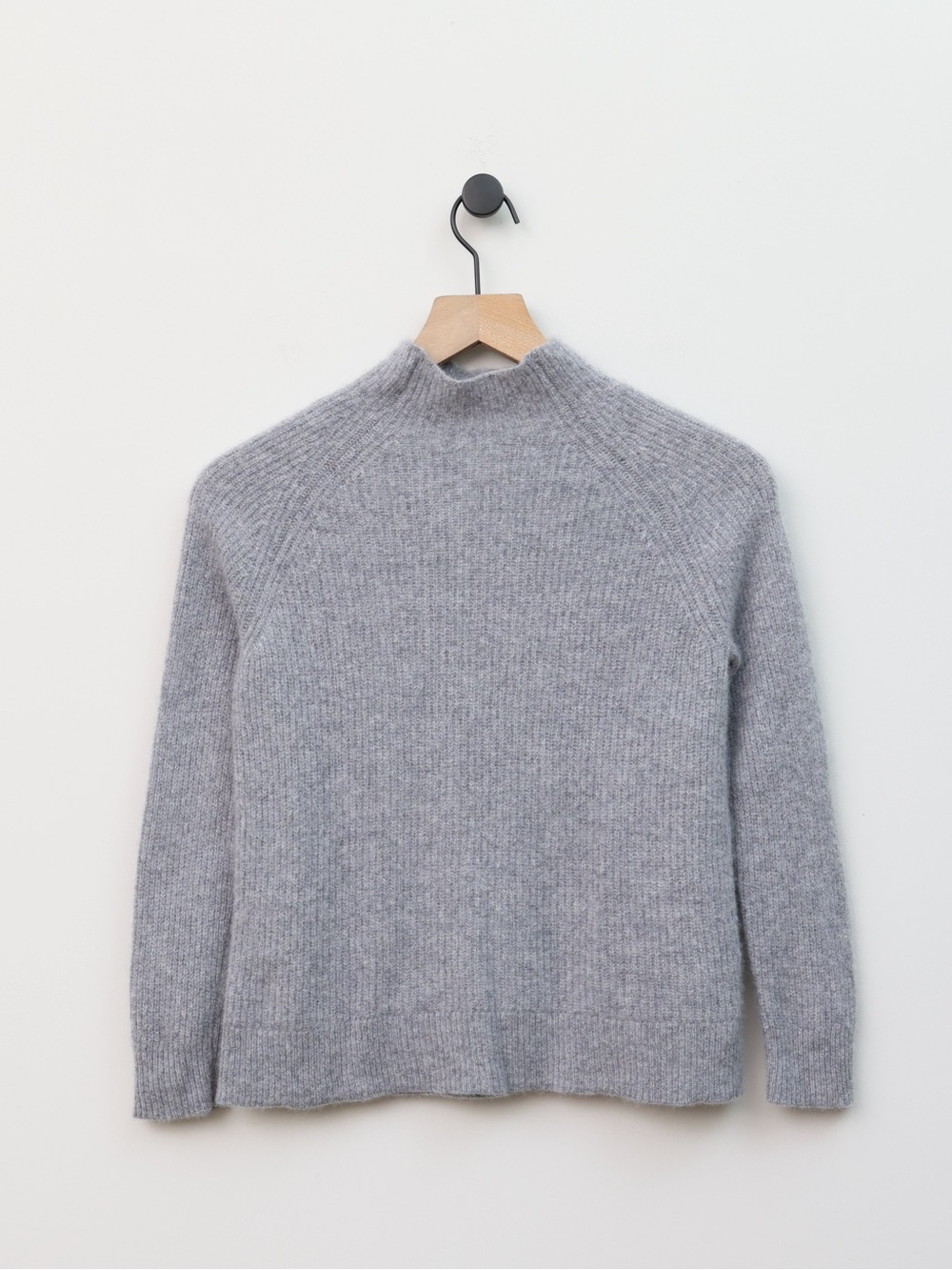 Paloma Fine Knits Cashmere Knit Mock Neck Sweater Gray Small Petite - Picture 2 of 4